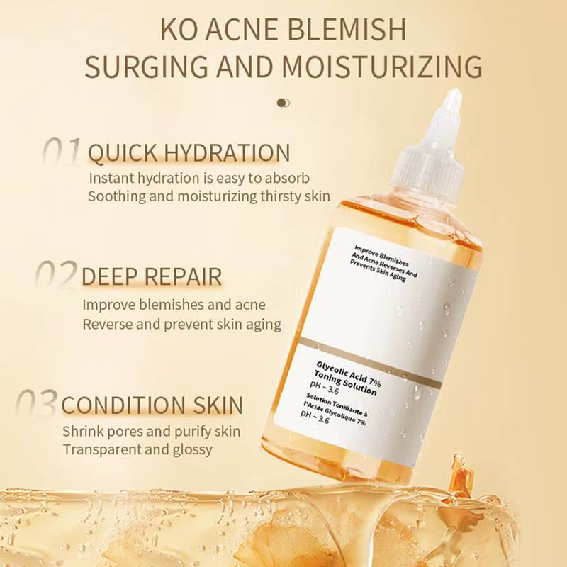 240Ml Glycolic Acid 7% Toner Nourishing Gentle Glycolic Acid Toner Remove Acne Fade Acne Fruit Acid Essence Ordinary Acne Remove